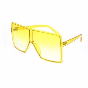 Oversized Yellow Retro Sunglasses